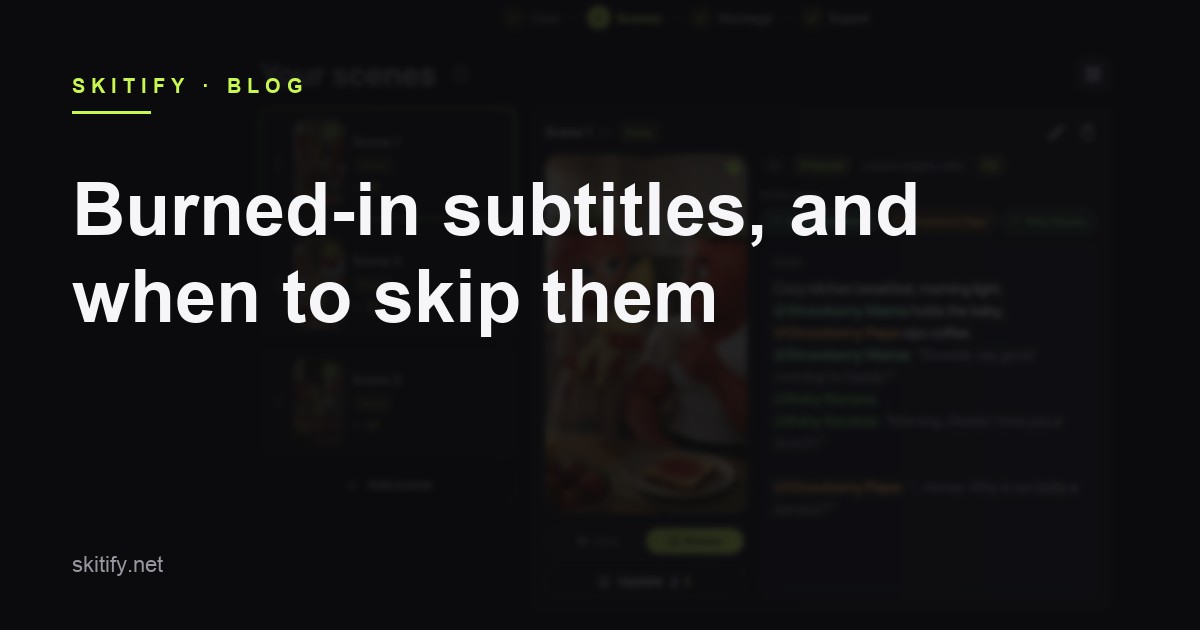 Burned-in subtitles: when they earn their place in a short video