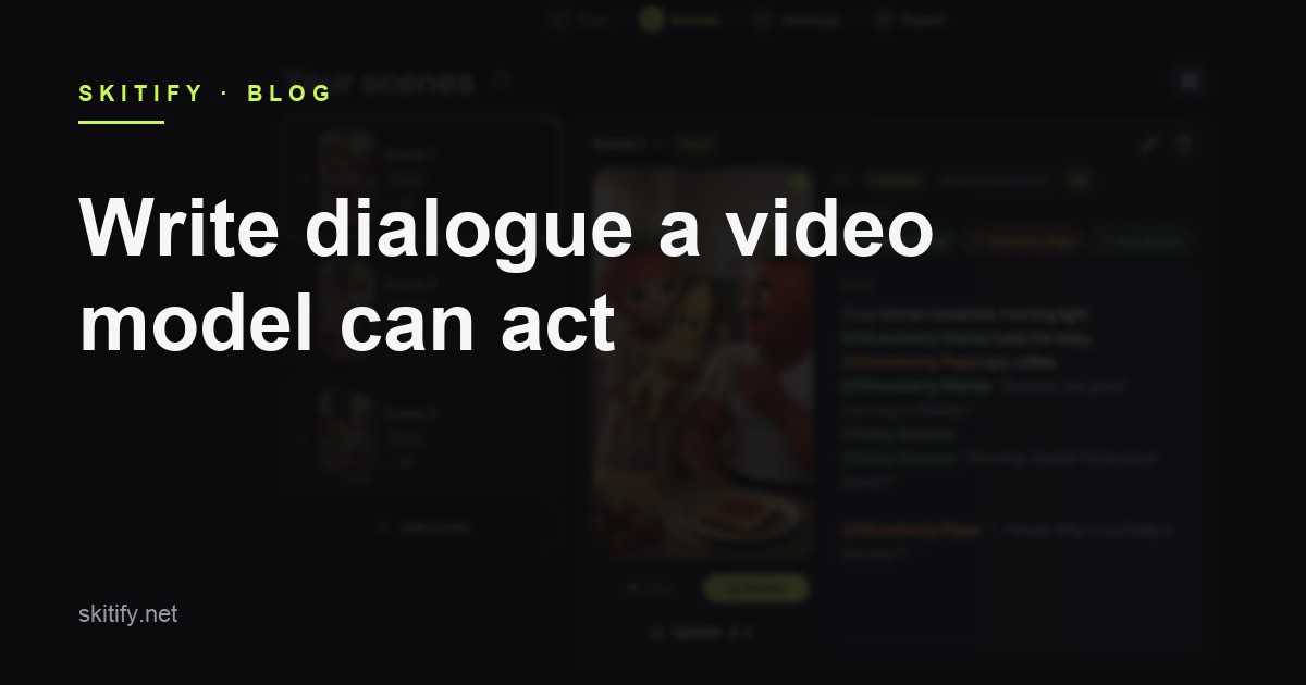 The @Name script: how to write dialogue an AI video model can act