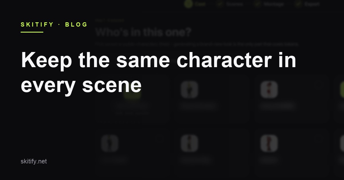 How to keep the same character in every scene of an AI video