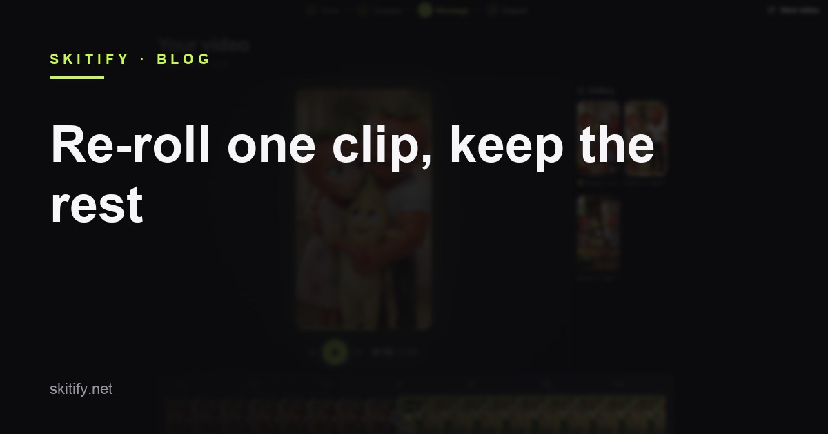 Re-roll one clip, keep the rest: takes, the gallery and the timeline