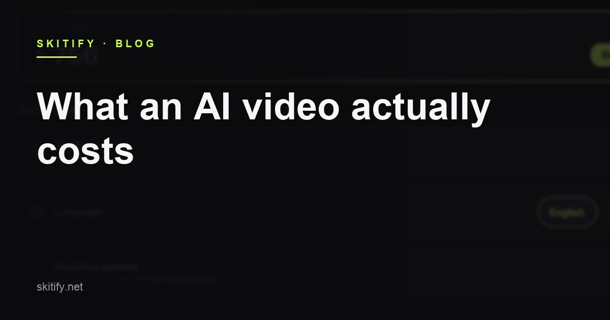 What an AI video actually costs: tokens, seconds and re-rolls
